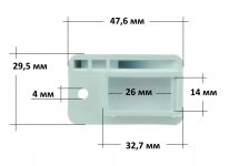 Кронштейн (держатель, крепление) стеклянной крышки Гефест (белый, левый ) 1200 (С1-С7), 5100, 5300, 6100, 6300